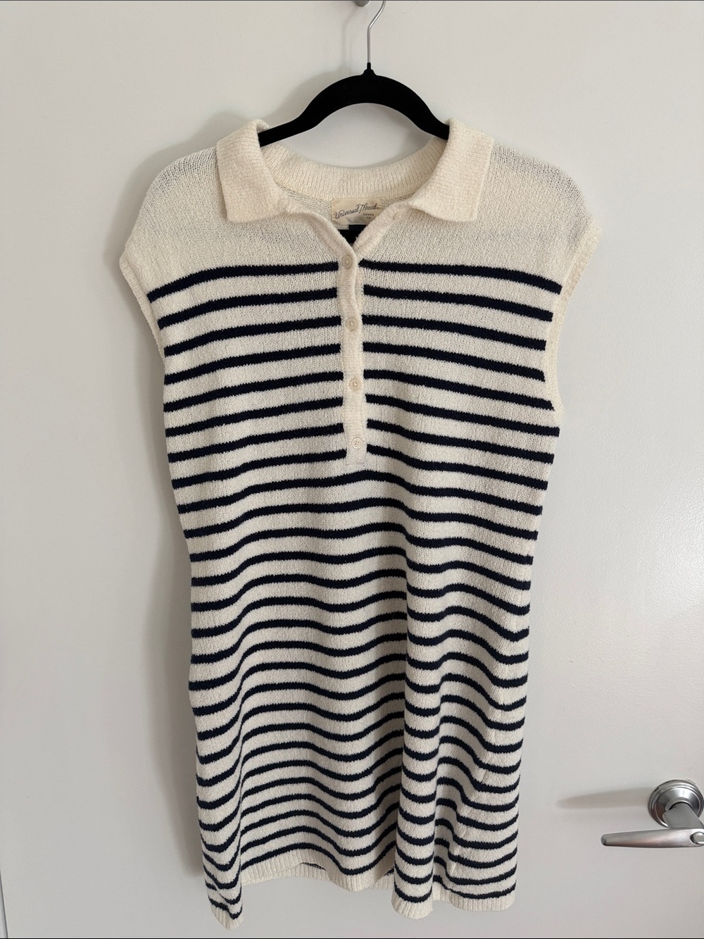 Target Universal Thread Sleeveless Navy and Cream Stripe Knit Dress Size M